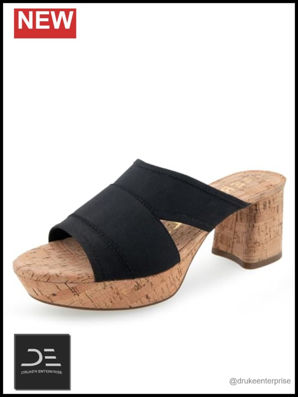 Heeled Sandals Platform Cork Midsole Slip On Comfort